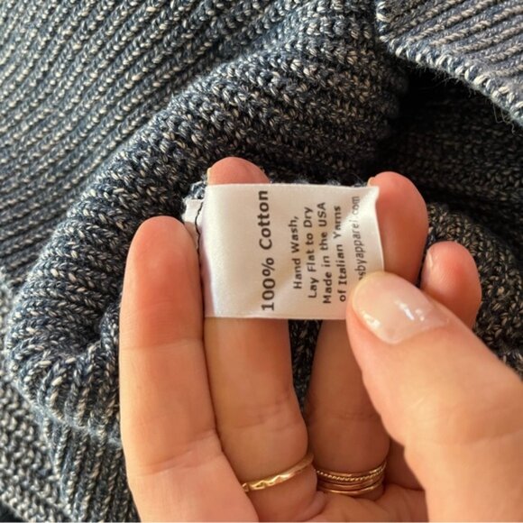 Esby pullover sweater in marled blue speckled blue cotton xs fits up to medium - Picture 4 of 4